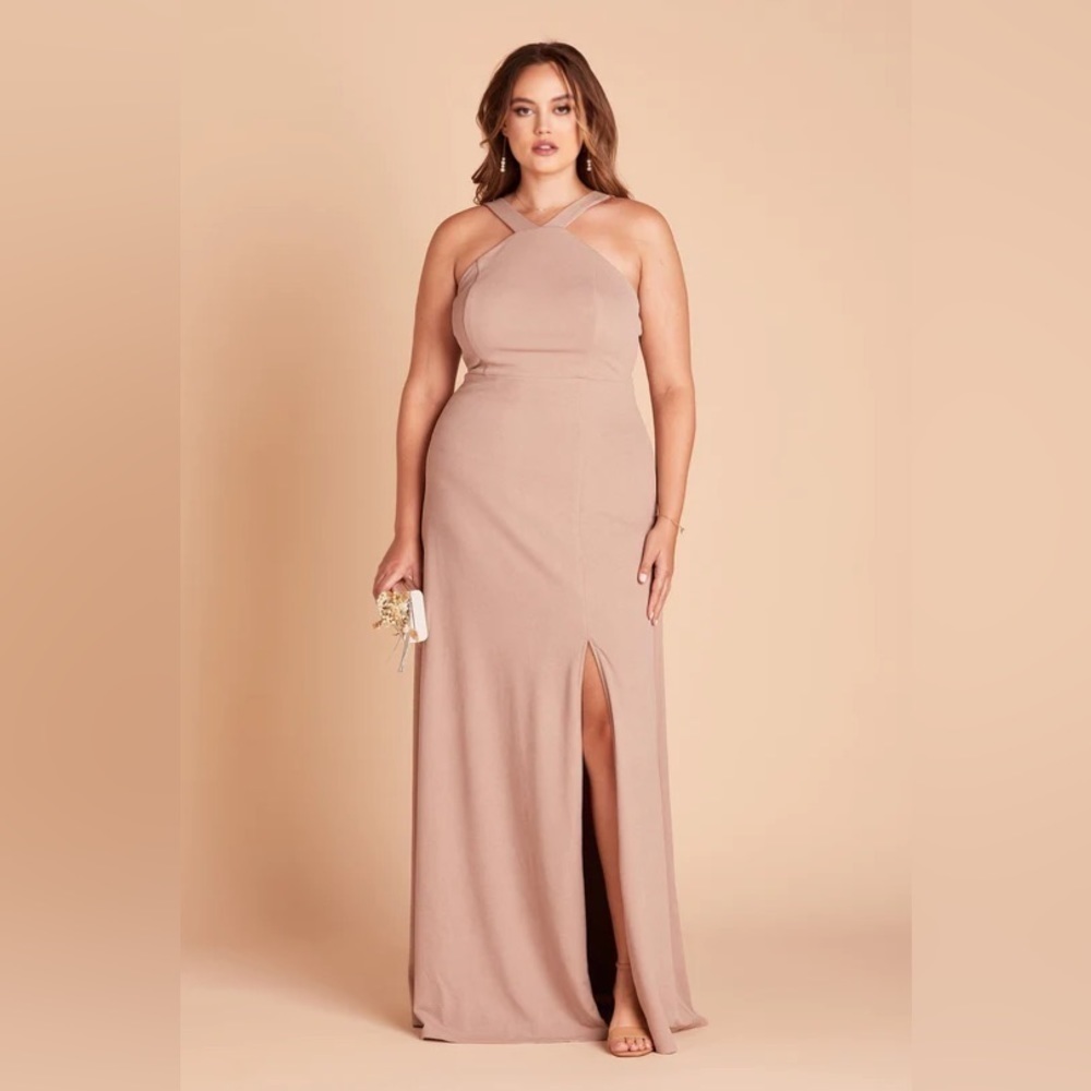 BIRDY GREY Gene Crepe Dress In Taupe - Picture 3 of 7